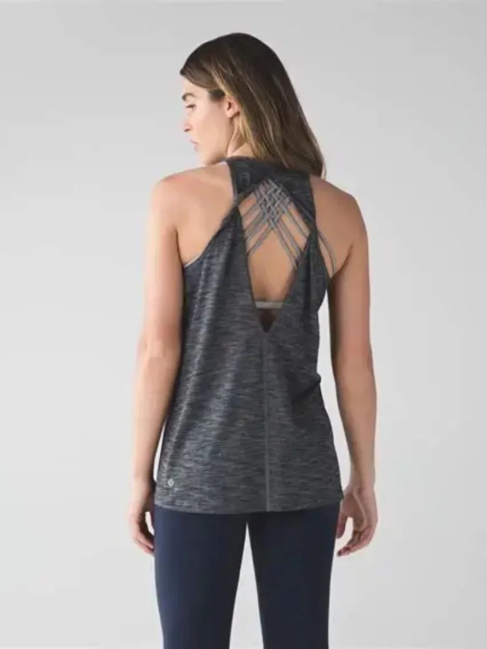 Lululemon Trapeze Twist Tank Heathered Black Size 10
